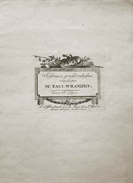 Title page of Wranitzky's op. 16 Symphonies as published by André in 1792 